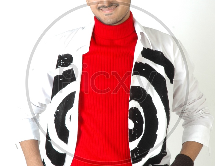 Portrait Of a Young Indian Man  With an Expression  and Smile On Face And Posing On an Isolated White Background