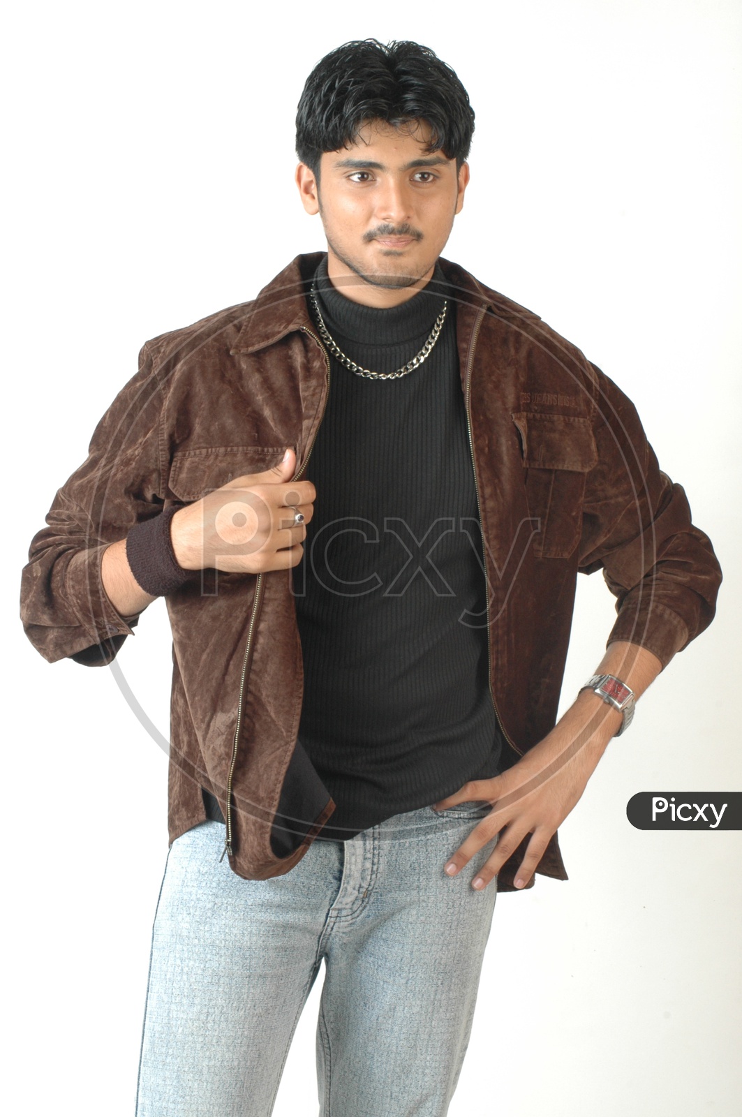 Portrait  Of a Young Indian Man  Posing On an isolated White Background