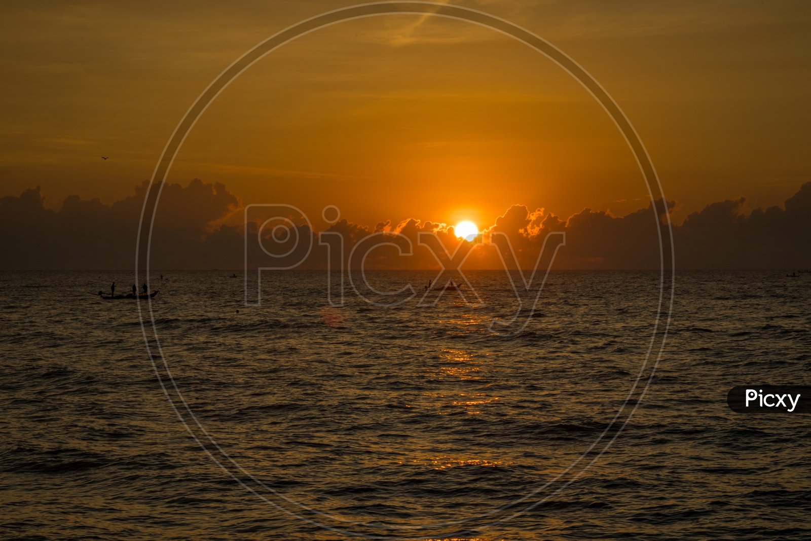 Sunrise in Pondicherry Rock beach