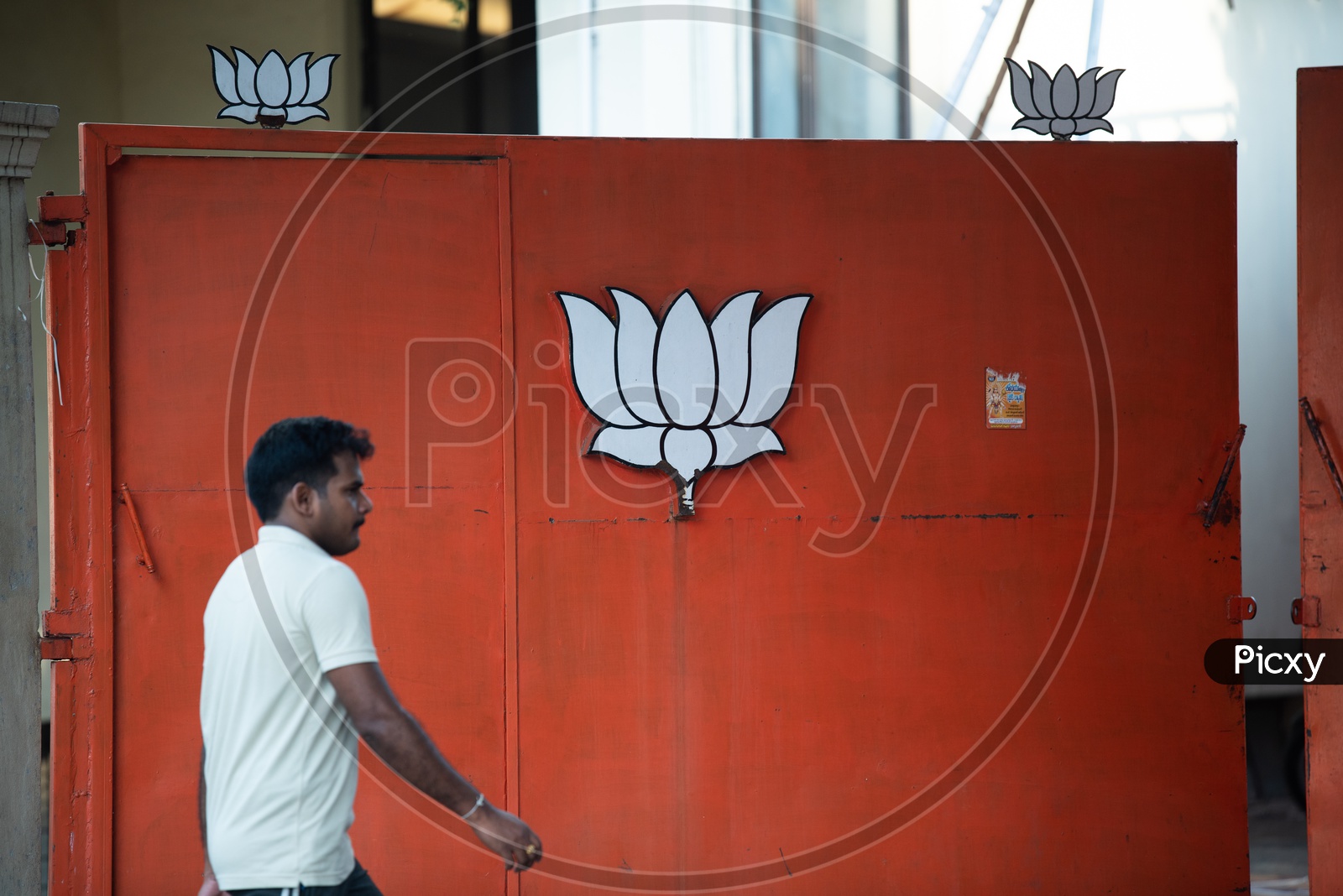 BJP Party Symbol  On BJP Party Office