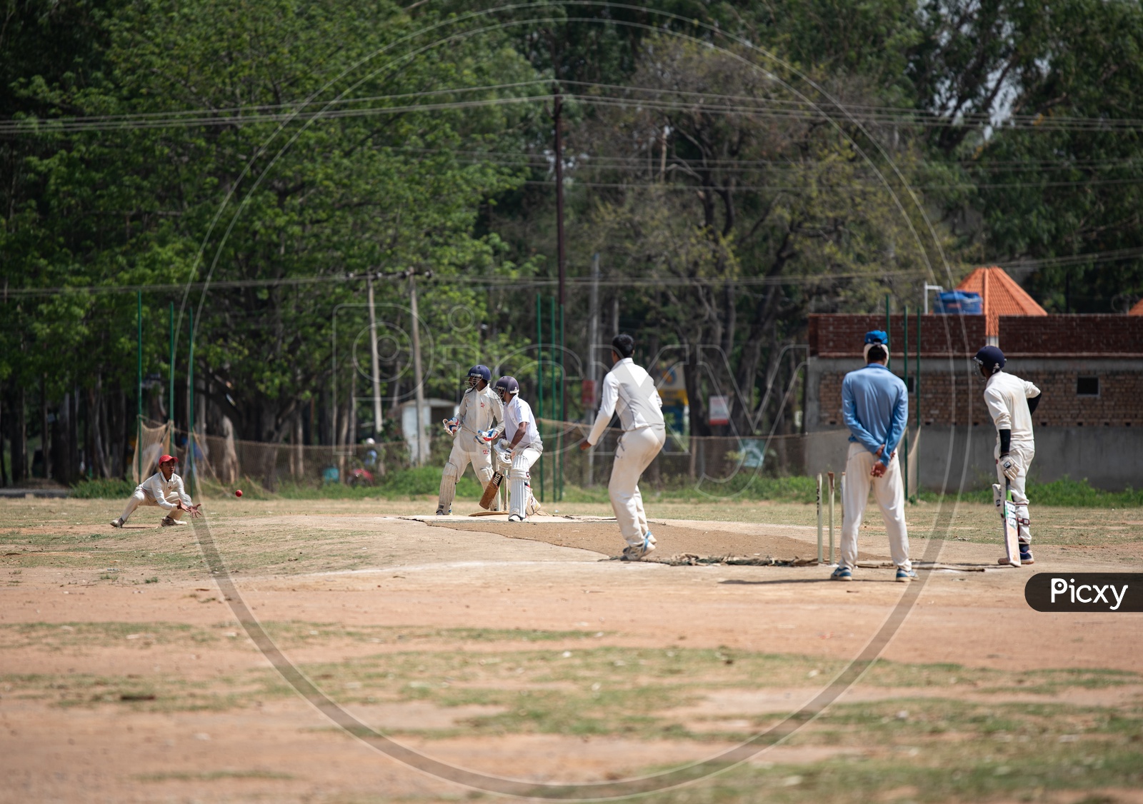 Cricket Players Playing Cricket Match in a JSCA  Stadium , Ranchi