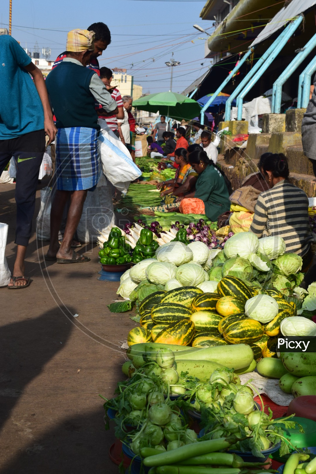 Vegetable Vendor Stalls in KR Market , Bengaluru