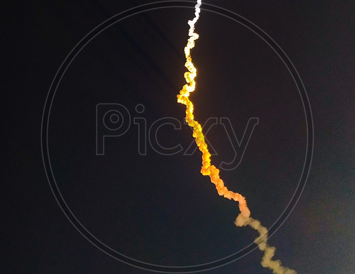 Smoke left by the PSLV C46