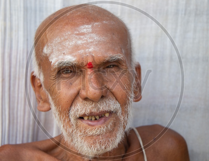 Portrait Of Hindu Priest