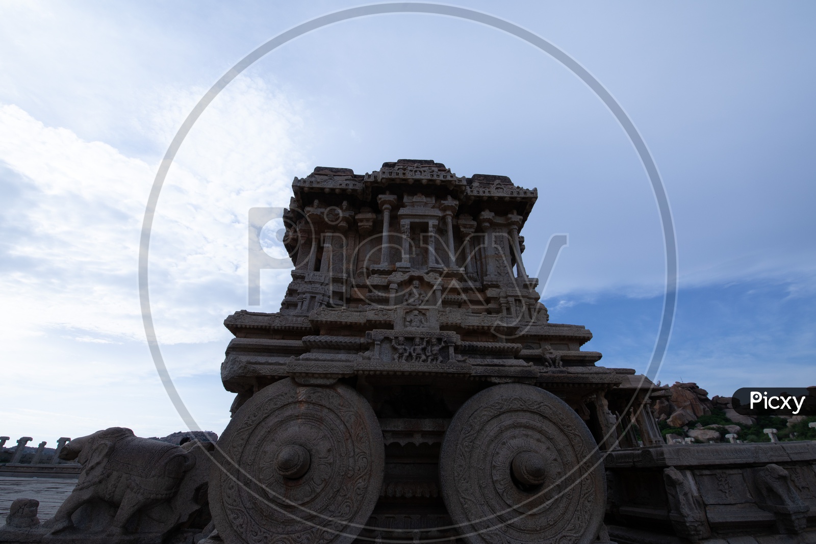 Architecture Of Moving Stone Chariot  in Vijaya Vittala Temple In  Hampi