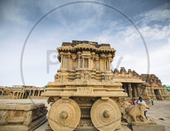 Architecture Of Moving Stone Chariot  in Vijaya Vittala Temple In  Hampi