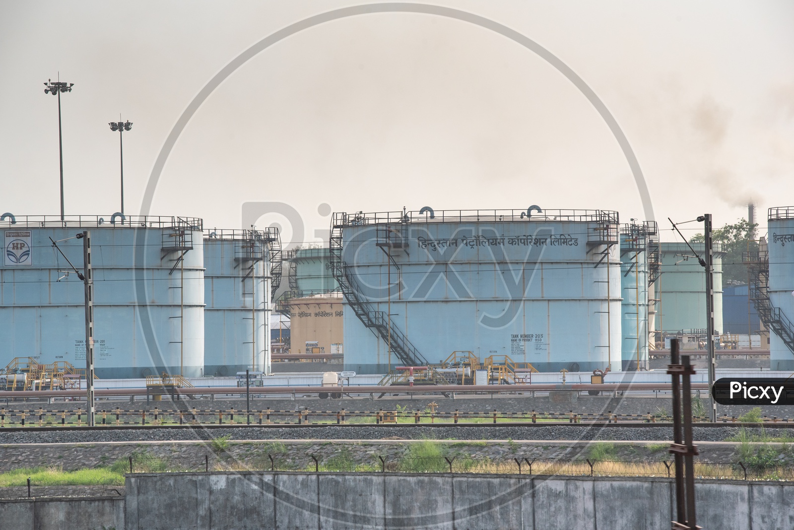 HPCL  Oil Storage Tanks in a  Storage  Site