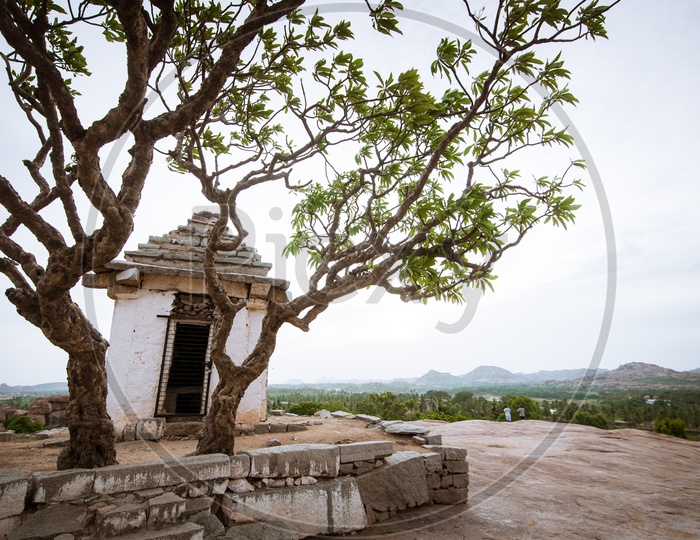 A Temple On The Top Of a Rock Hill in Hampi