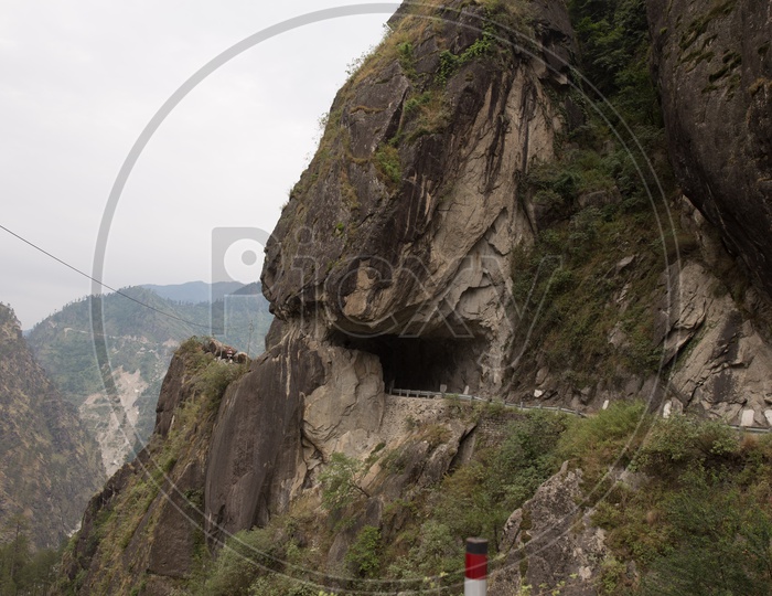 Tunnels Made For The Roads On the Ghat Roads Of  Kinnaur