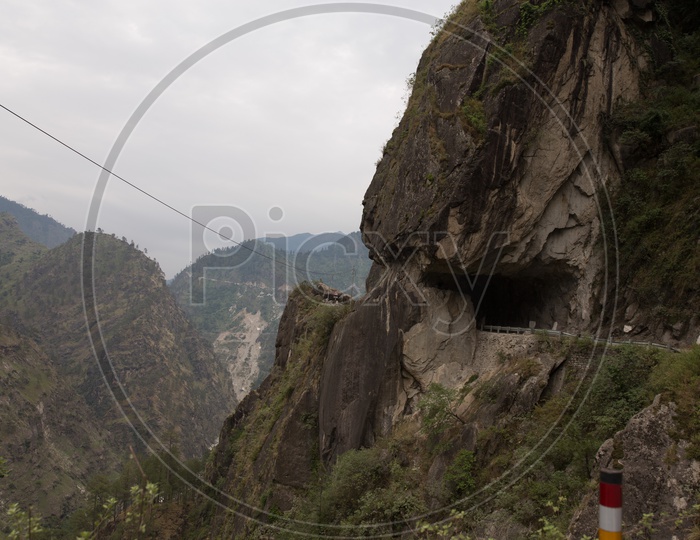 Tunnels Made For The Roads On the Ghat Roads Of  Kinnaur