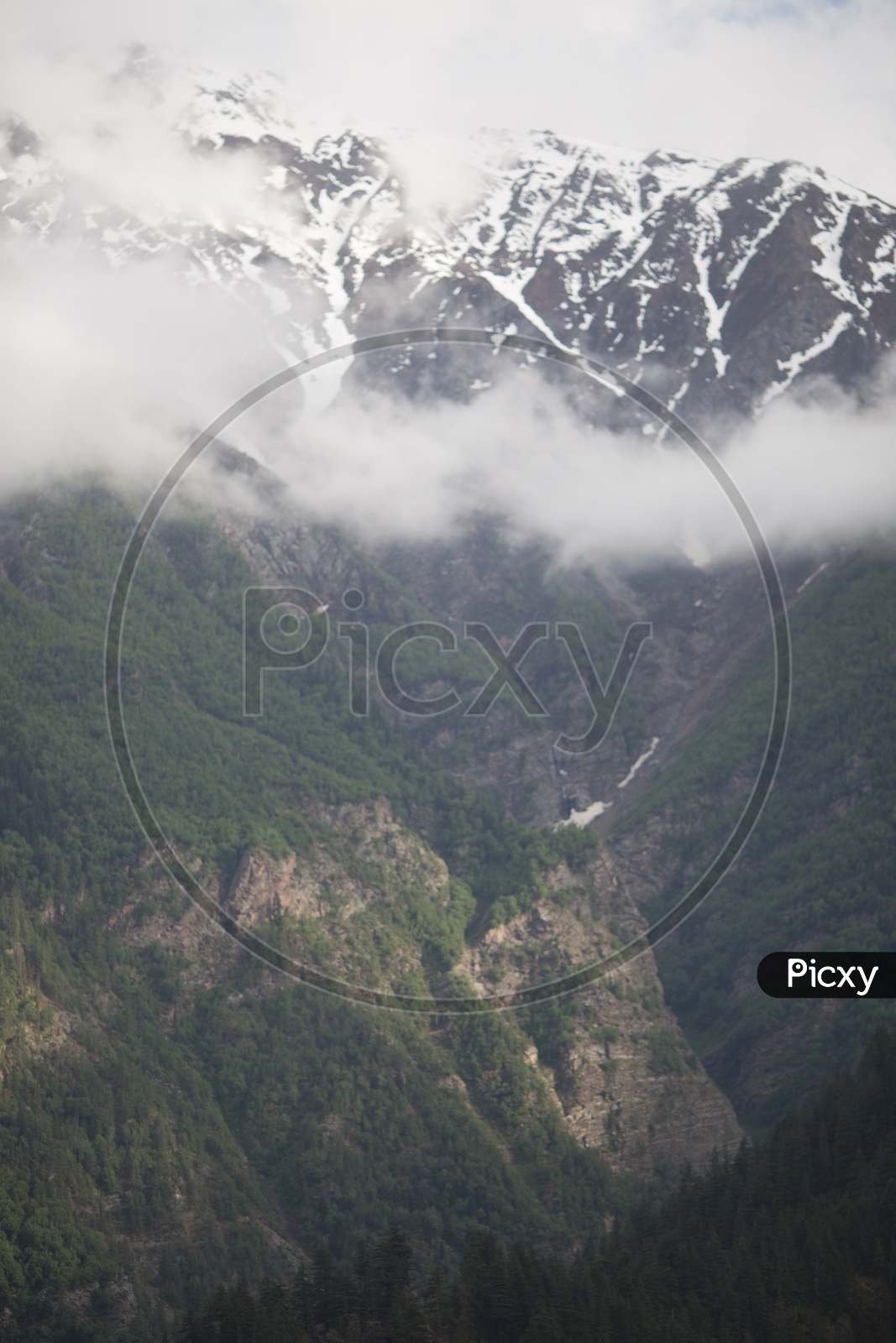 Valley Views With Snow Capped Mountains And green Terrain Hills