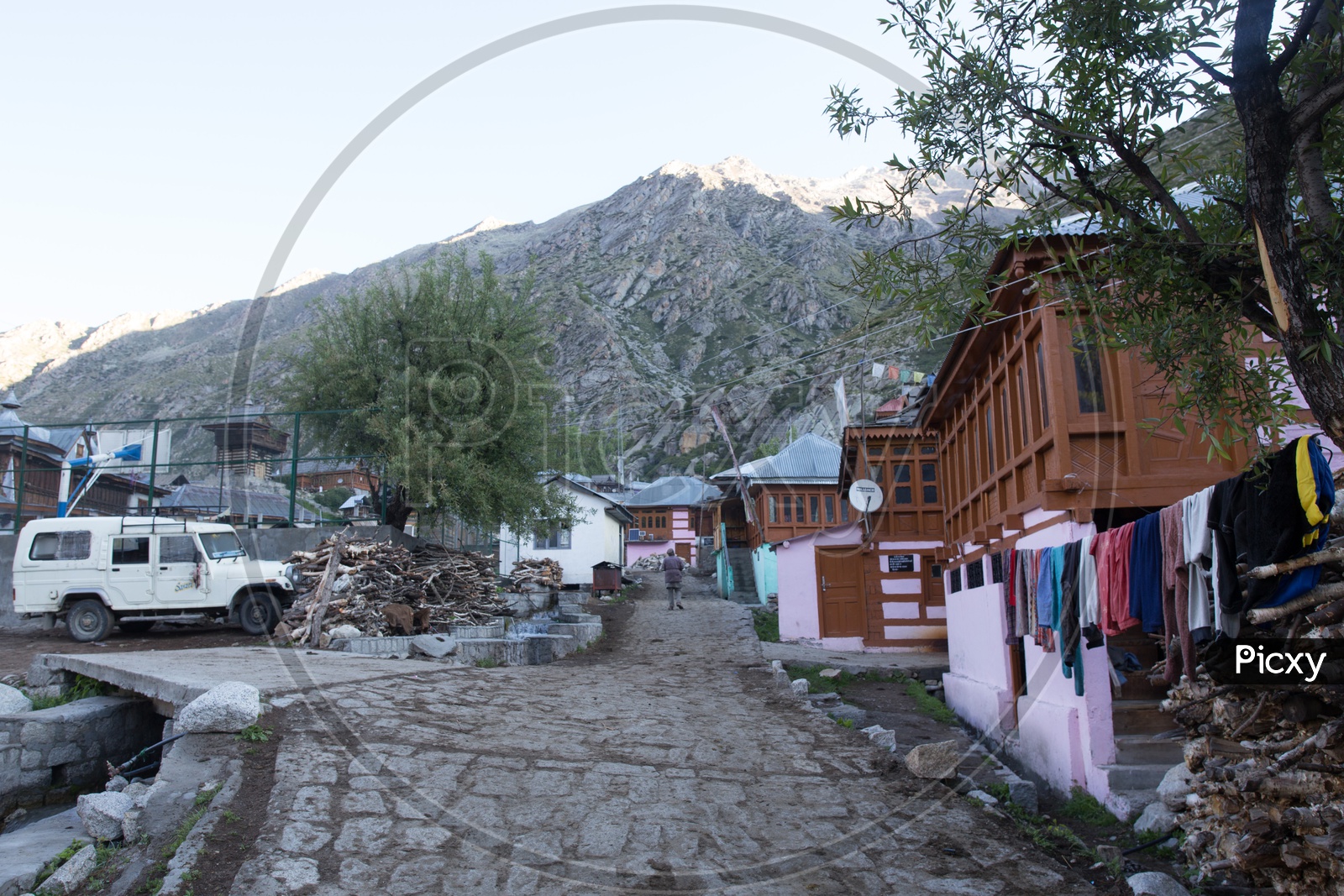 Streets  With Local People In The Villages Of Spiti Valley