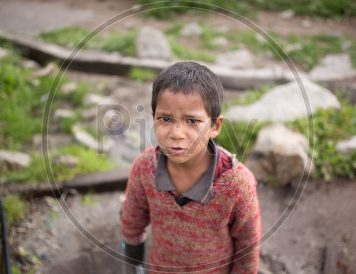 Portrait Of a Kid In The Spiti Valley