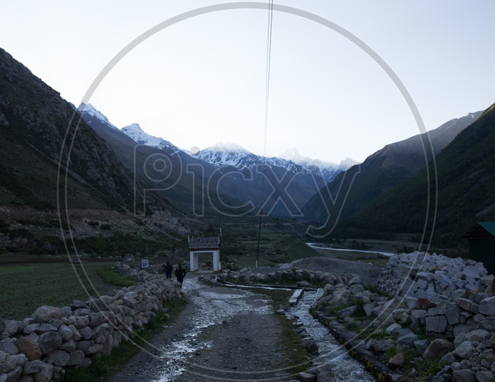 Pathways or Streets In The  Villages in Spiti Valley