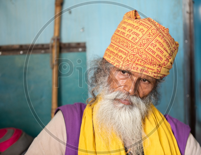 Portrait Of Indian Sadhu Or Baba