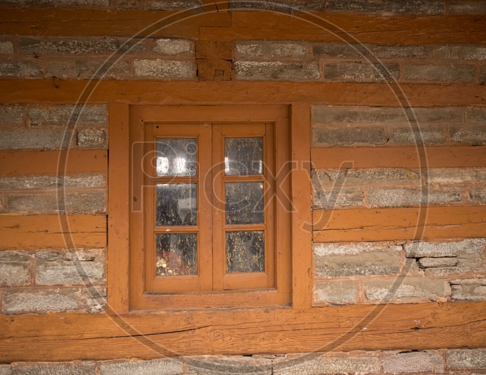 Architecture Of Wooden Windows in Mathi Temple In Spiti Valley
