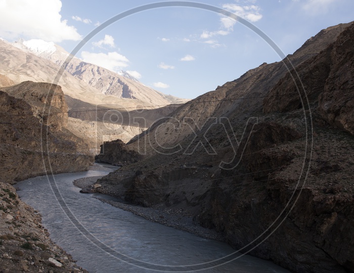 Water Flowing In the River Valleys Of Spiti