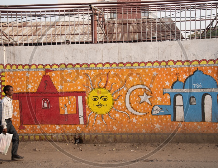 Street Art Or Wall Arts On the Road Side Walls Of Patna City
