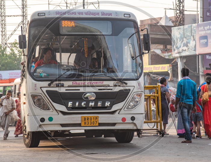 BSRTC  Bus On The Roads of Patna