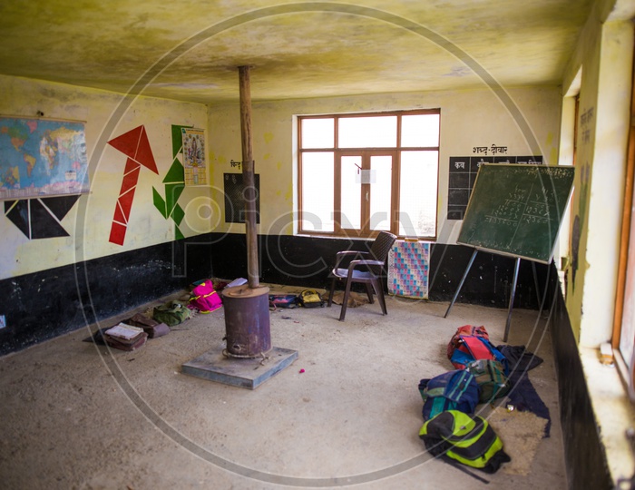 Classroom Of A School In The Spiti Valley Villages