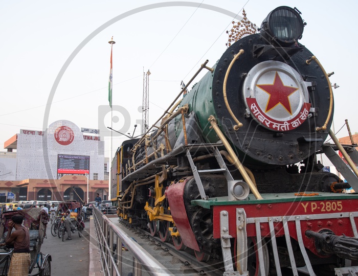 Model Train Engine  At The Patna Junction Railway Station
