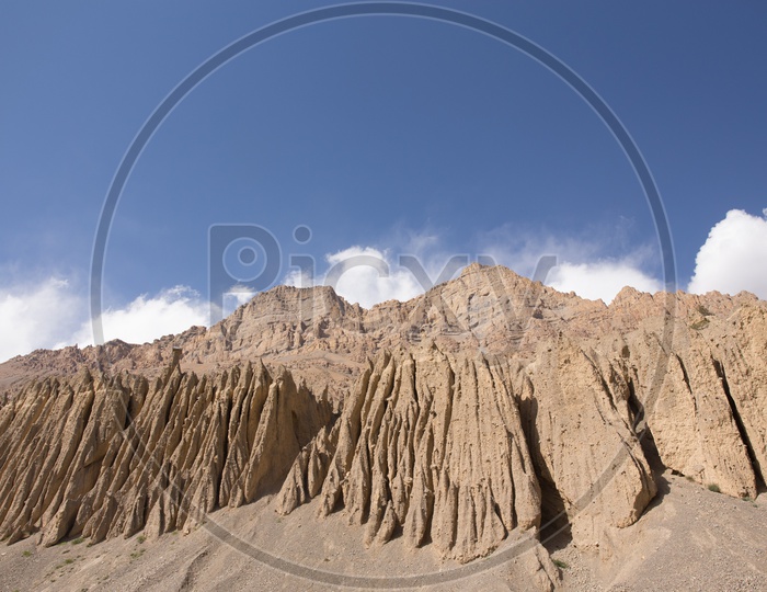 Terrain Bad lands With Sedimentary Soil  In the Valleys of Spiti