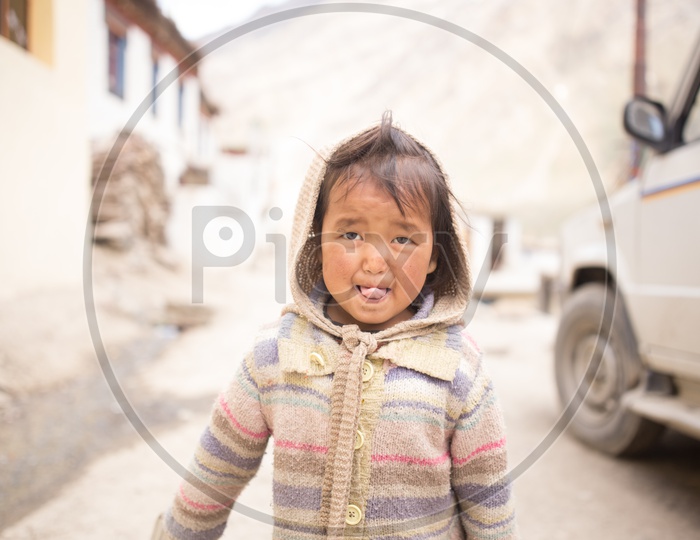 Portrait Of a Kid In The Villages Of Spiti