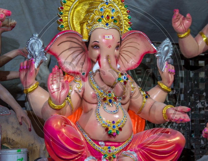Ganesh Idols  In Work Shops For  Ganesh Chathurdhi Featival In India