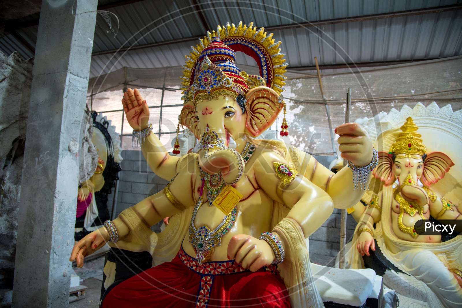 Image of Artists Making Lord Ganesh Idols in Workshops For Gannesh ...