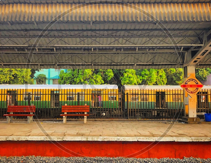 Chennai Park Town  MMTS Local train Station  or An  Deserted Railway Platform
