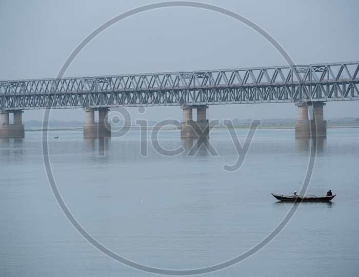 Fishing Boats On The Ganga River Near Digha - Sonepur Bridge , Patna