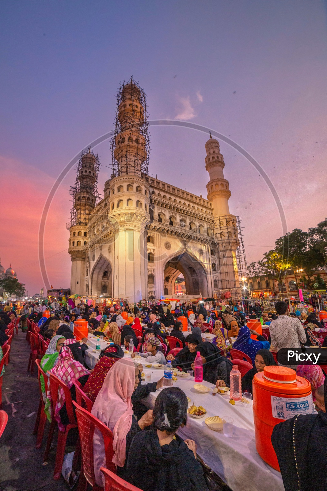 Grand Iftar  or Iftar Around The Streets of Charminar  During Ramadan  Or Ramzan Season