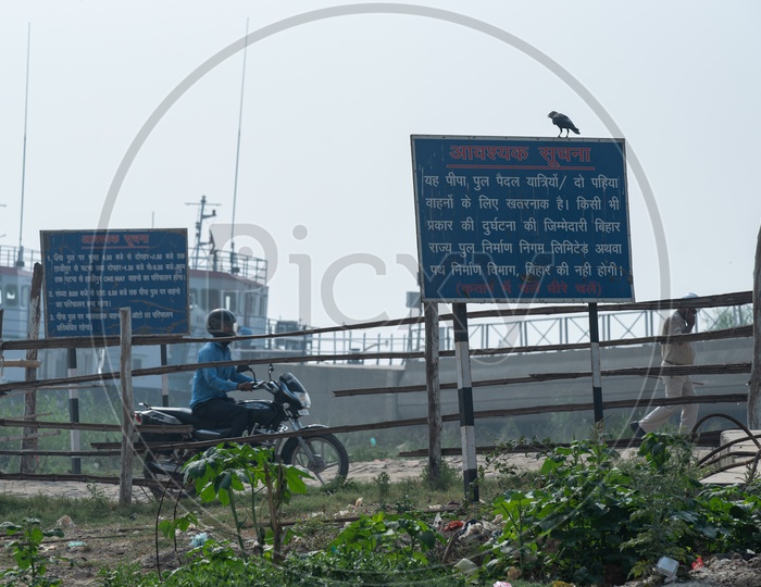 Notice Boards or Caution Boards  At Pipa Pul Bridge In Patna