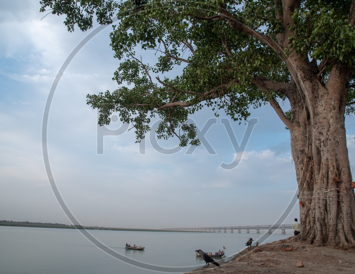 Fishing Boats  on Ganga River Near Gigha - Sonepur Bridge   , Patna