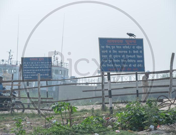 Notice Board At  Pipa Pul  Bridge In Patna City