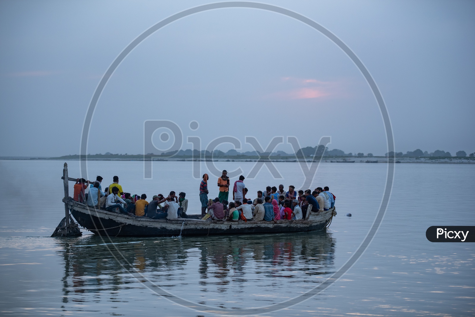 Local People Commuting In The Boats  on Ganga River