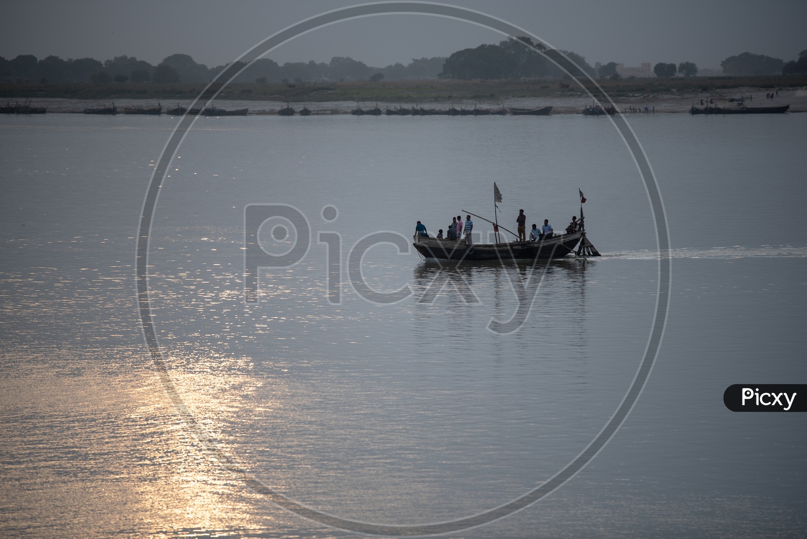Commuting Boats At The Bank Of River Ganga  , Patna