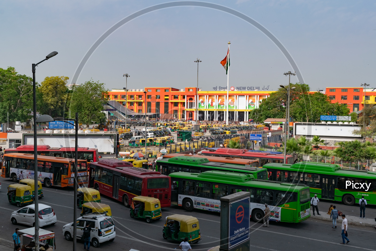 Transportation Buses Near New Delhi Railway Station