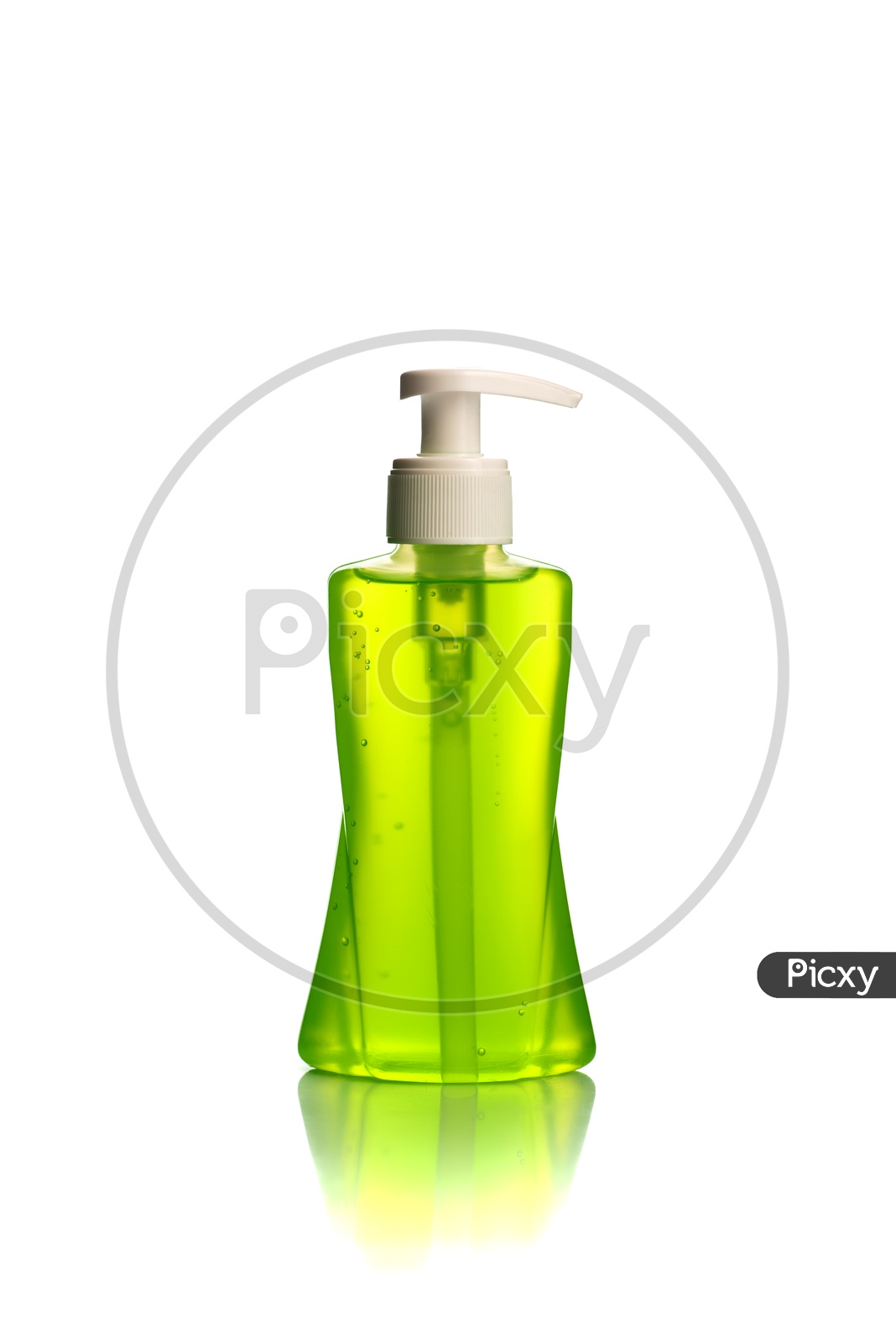 A Bottle Of Liquid Soap Or Face wash Or Face Cream Dispenser Filled With Aloe Vera  Gel  on an Isolated White Background
