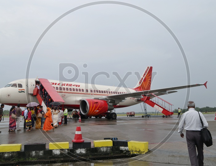 Air India flight at Guwahati airport