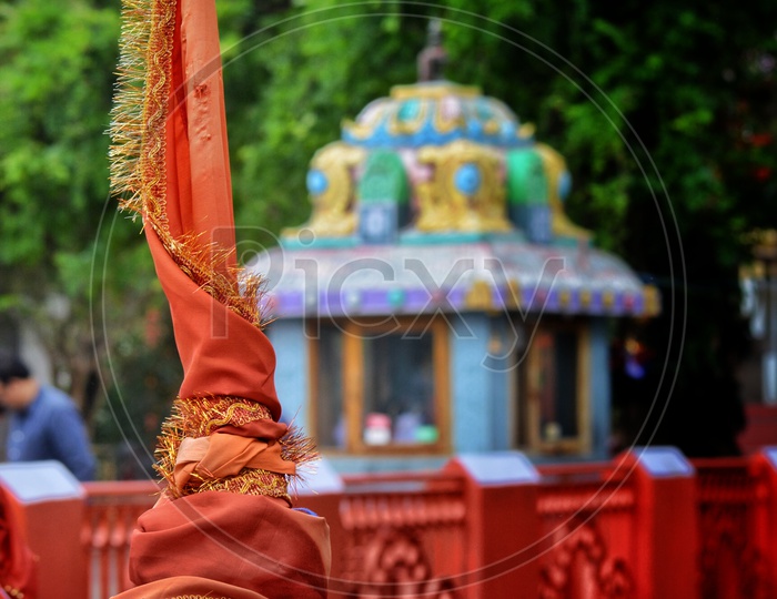 Red chunni of mata in Temple.