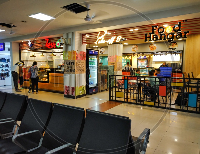 Food Stalls Or Restaurants In an Airport or Agartala Airport