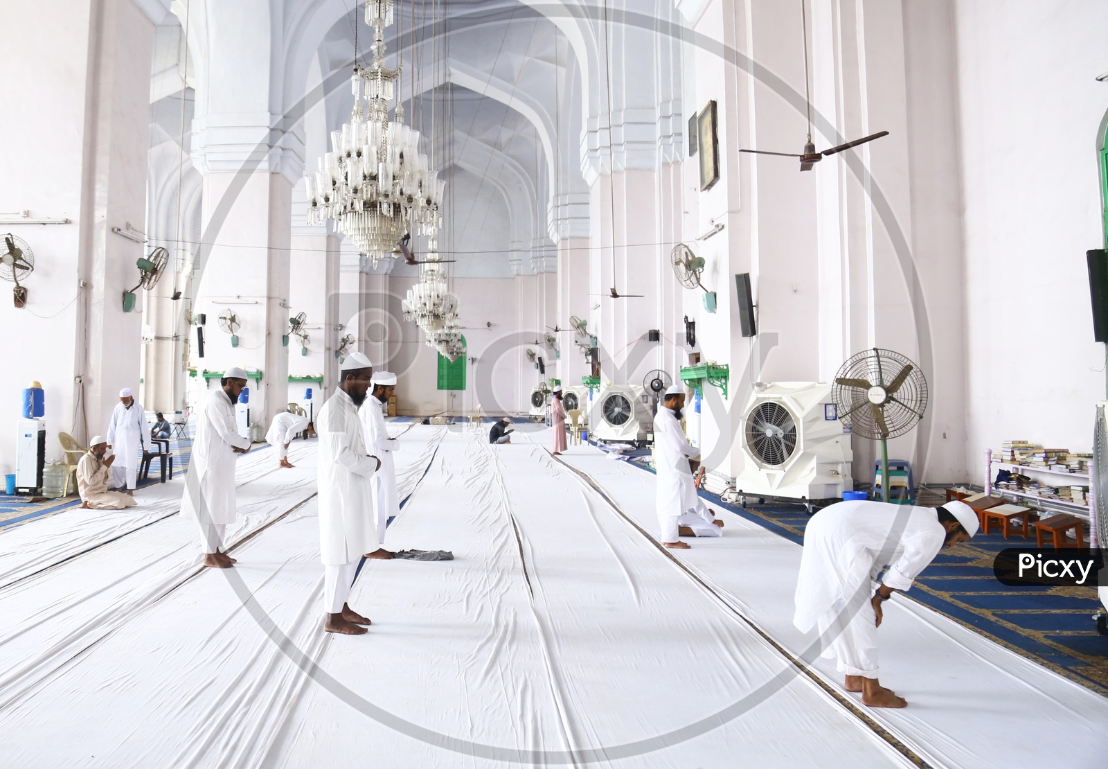 Muslims performing namaz prayer