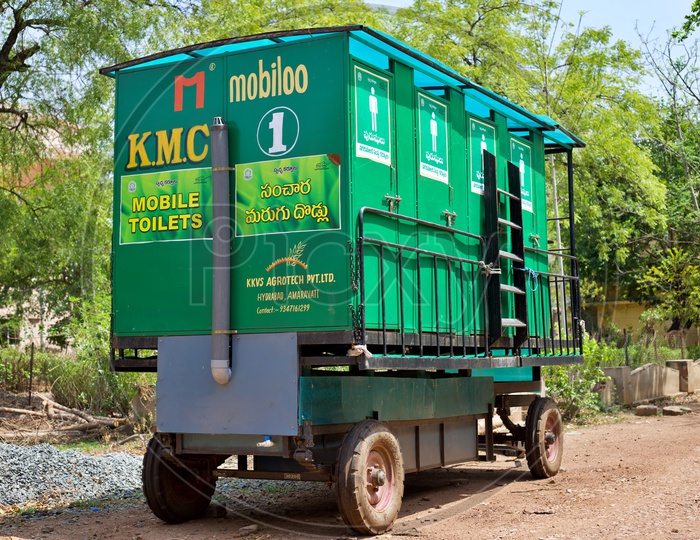 Mobile toilets issued by Kurnool Municipal Corporation.