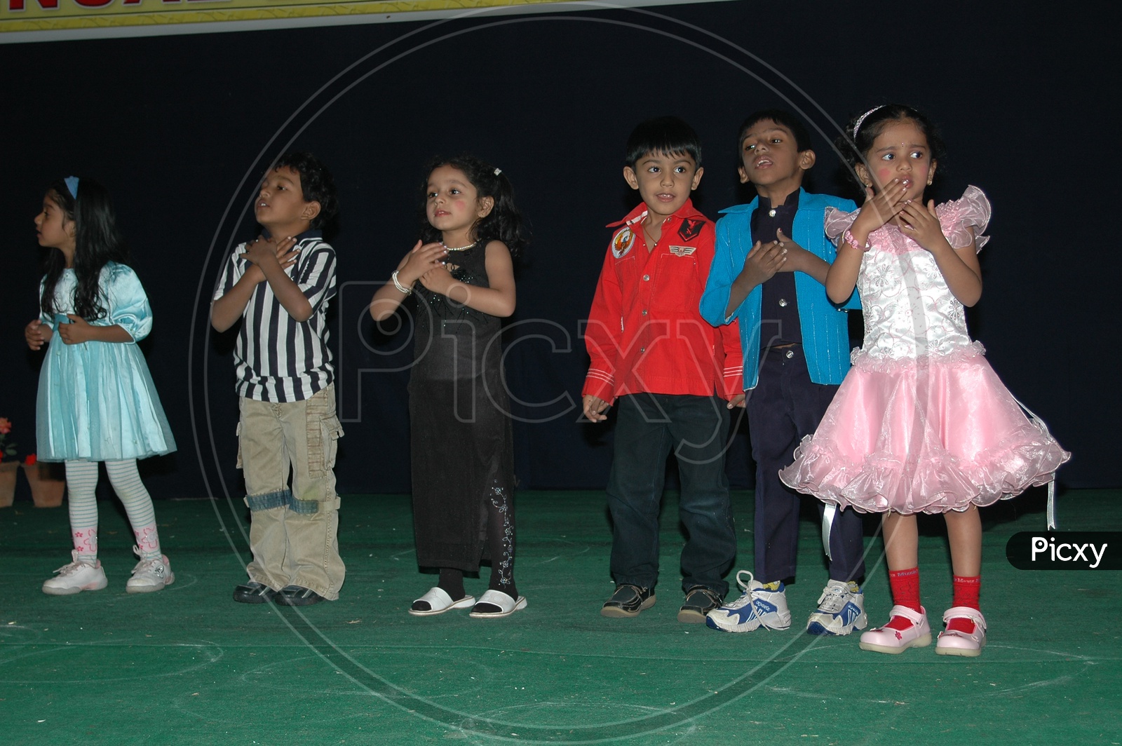 Children or  School Students Performing on Stage In a Annual Day Concert