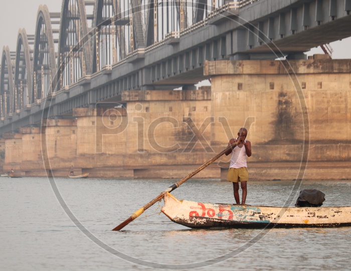 Fisherman working for livelihood