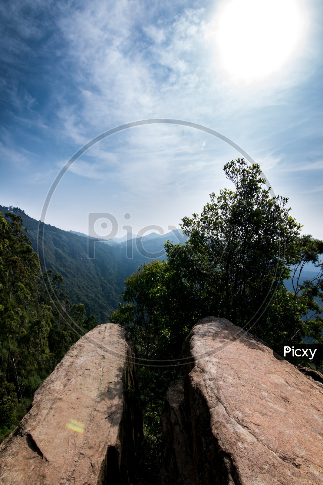 A View Of Valley With  With Green Mountains From The Hills tops Of Kodaikanal