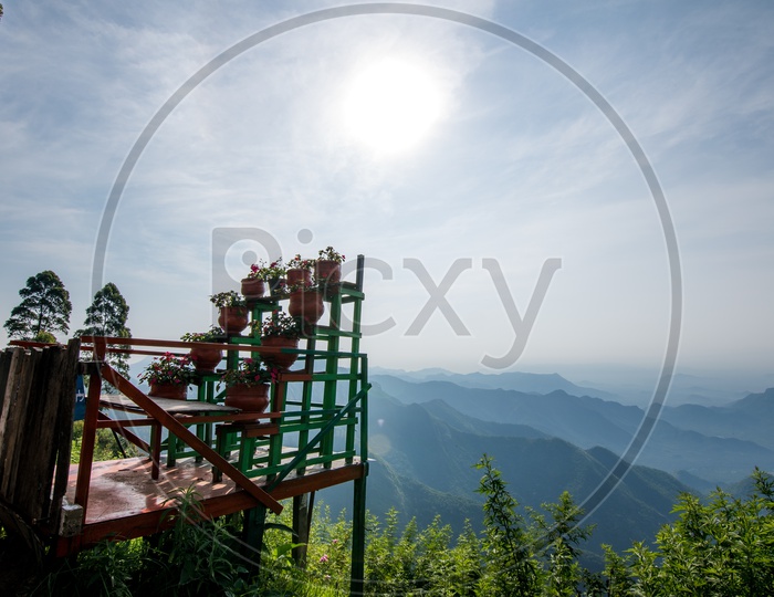 View Point With Mountains and Green Trees In Kodaikanal