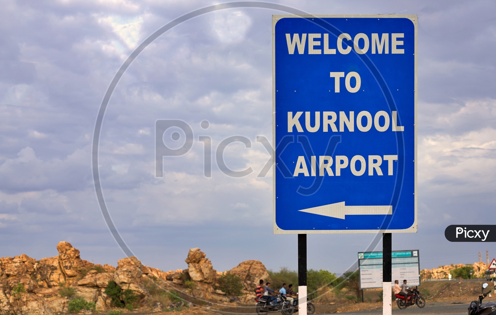 Welcome board of Kurnool Airport.