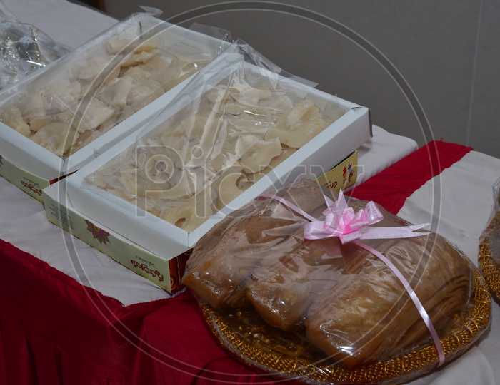 Sweets or Savouries Arranged in a Wedding